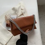 Chain Bag Female Texture One Shoulder Soft-faced Envelope - Red