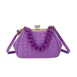 Small Design Pleated Single Shoulder Messenger Bag For Women - Purple