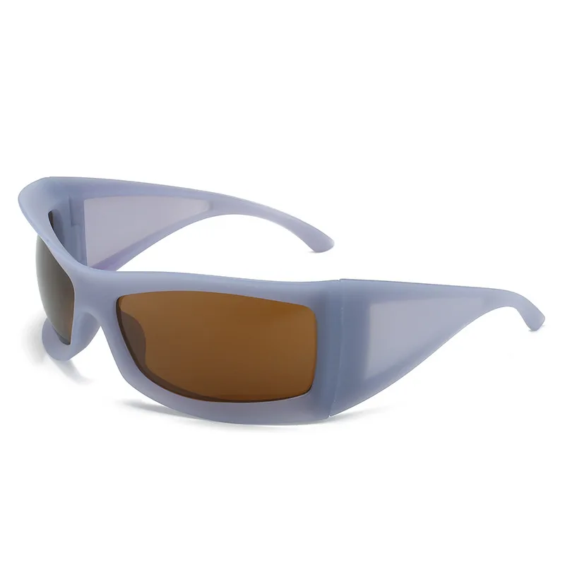 Women's Personalized Large Frame Sunglasses Cycling Sports - Grey Frame Tea