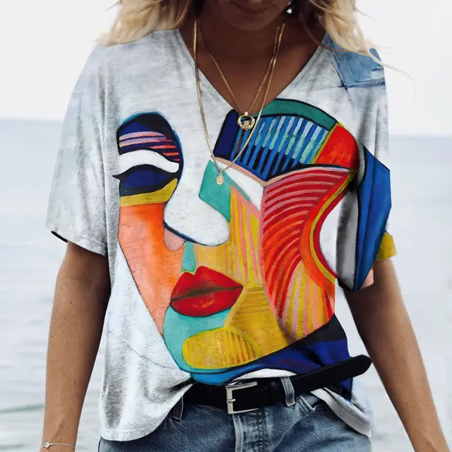 3DT T shirt Casual Women's Short Sleeve Rgc230414F - Shop at LoveMi