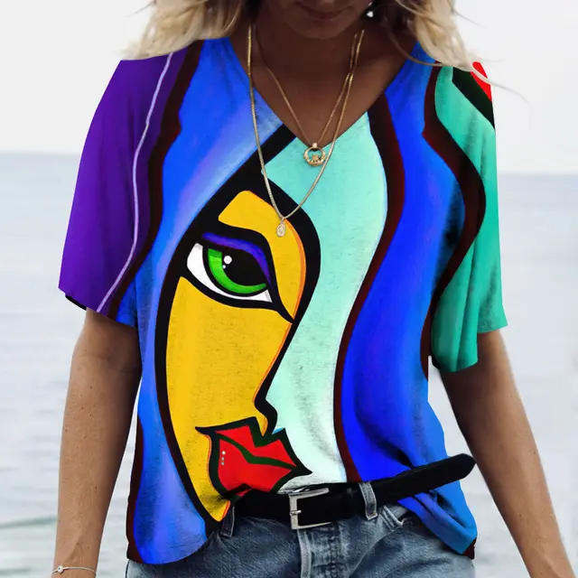 3DT T shirt Casual Women's Short Sleeve Rgc230414J - Shop at LoveMi