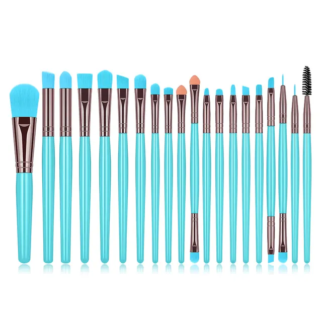 Fluorescent Color Makeup Brush Set Fluorescent Blue - Shop at LoveMi
