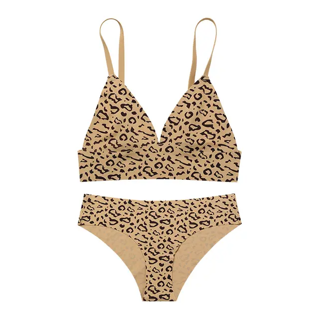 Seamless Ice Silk Wireless Adjustable Shoulder Strap Beauty Back Lingerie Set Skin Color - Shop at LoveMi