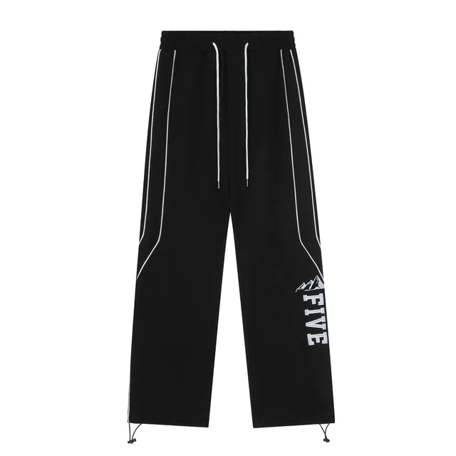 Women's Fashionable And Personalized Versatile Sports Pants Black - Shop at LoveMi