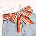 Fashion Women's Ribbon Belt With Skirt Chiffon Thin Narrow Long Small Scarf - Striped Orange - View 1