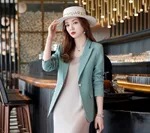 Lady's Elegant Green Suit Jacket - Green