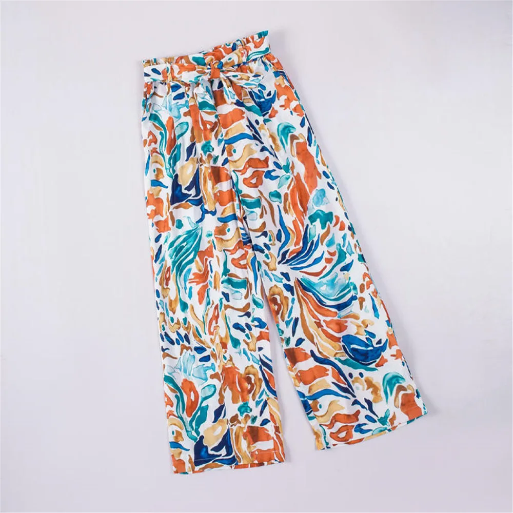Foreign Trade Color Printing Trousers Casual Wide leg Pants Color - Shop at LoveMi