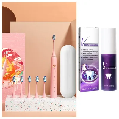 Electric Toothbrush Fully Automatic Couple Set Adult Rechargeable Type Pink - Shop at LoveMi