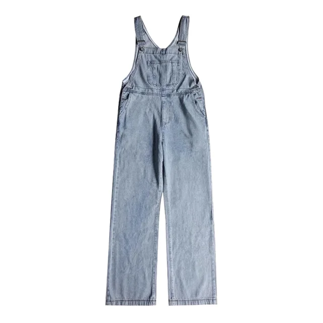 Vintage Sweet Black Denim Strap Pants Female Blue - Shop at LoveMi