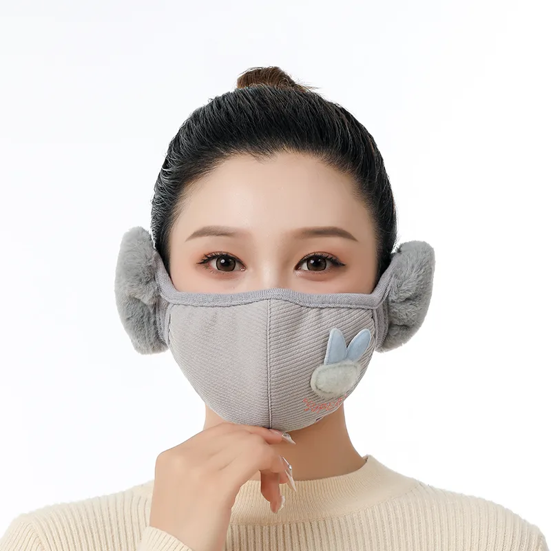Winter Windproof Warm Mask Womens Earmuffs - 2Grey