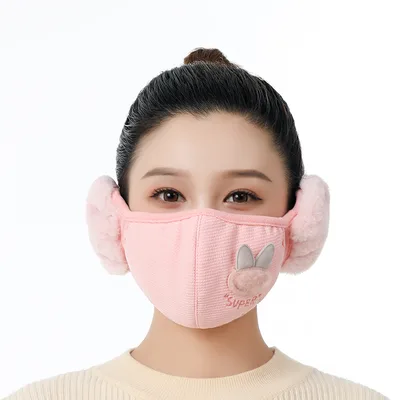 Winter Windproof Warm Mask Womens Earmuffs A Total Of 2Pink - Shop at LoveMi
