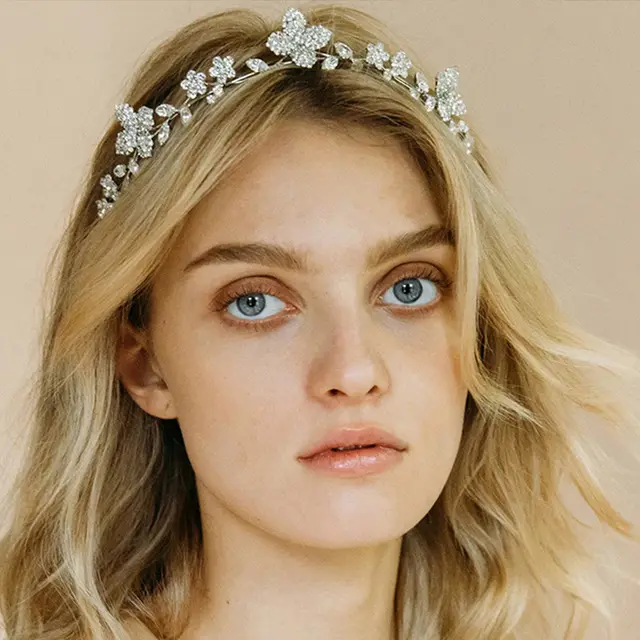 Crystal Zircon Hair Band Headwear Silver - Shop at LoveMi