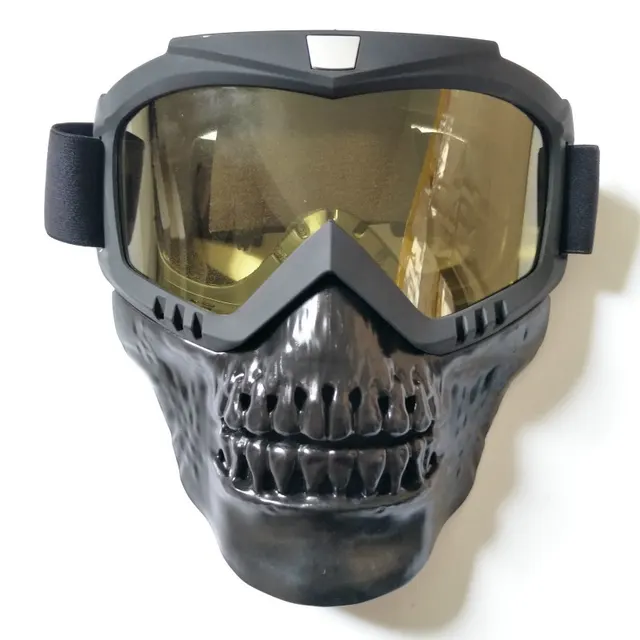 Motorcycle Outdoor Sports Demon Skull Mask Yellow Tablet - Shop at LoveMi