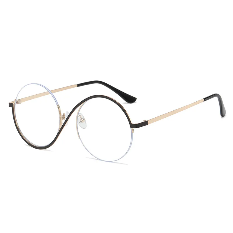 Women's Round Frame Irregular UV Resistant Sunglasses - C7