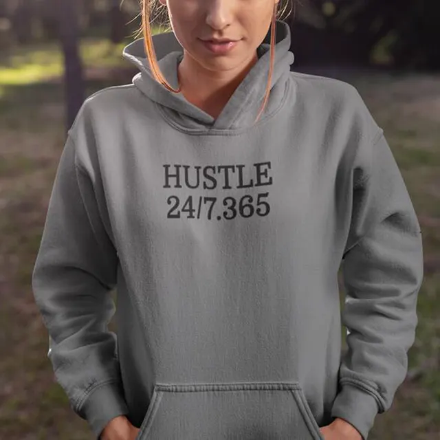Women's Creative Printed Minimalist Hoodie Grey - Shop at LoveMi