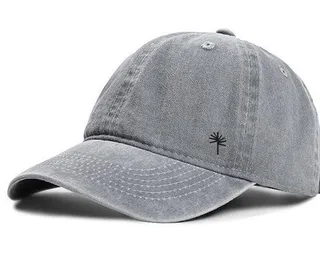 Round Face Baseball Cap Made Of Old Washed Jeans For Shading In Spring And Autumn - Black Grey