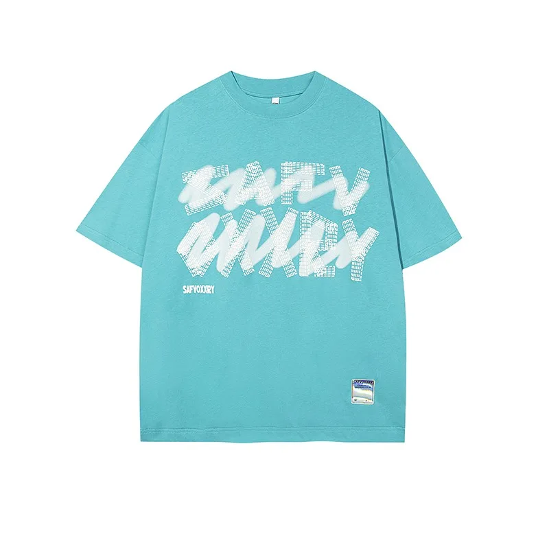 American Vintage High Street Short sleeved T shirt Female Half sleeve Aqua L - Shop at LoveMi