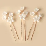 White Ceramic Flower Hair Accessories For Wedding Brides In Europe And America - Style C