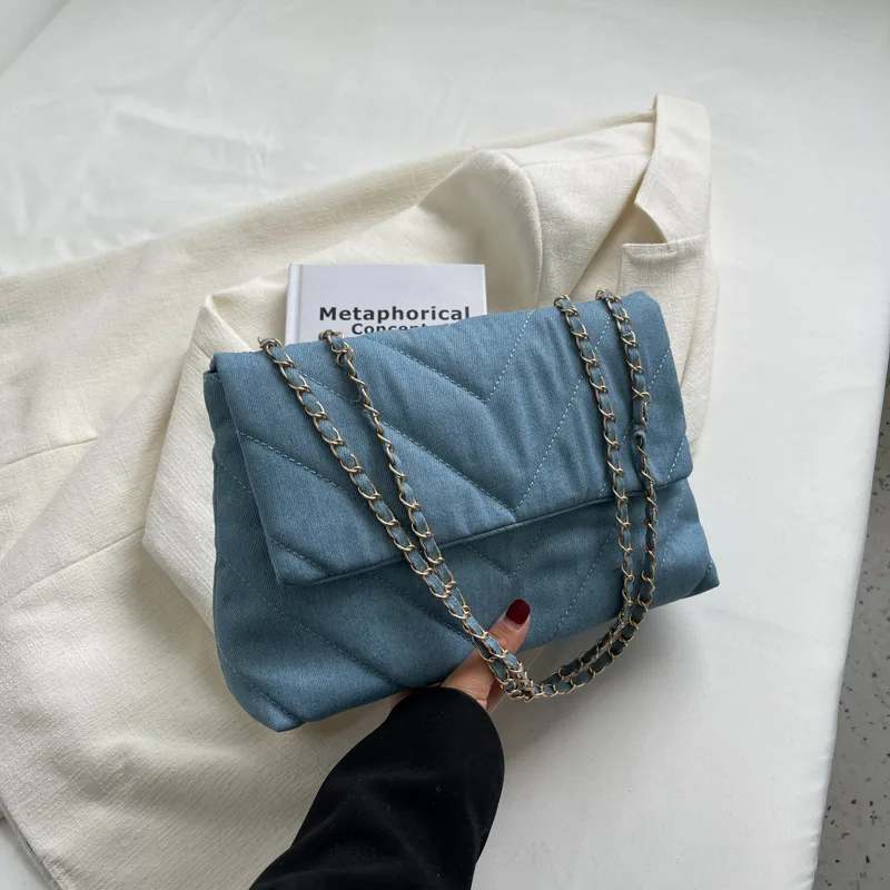 Korean Version Single Shoulder Crossbody Small Square Bag Blue - Shop at LoveMi