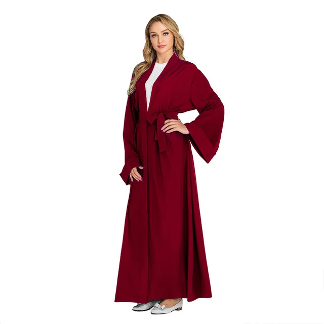 Robe Popular Clean Color Cardigan Wine Red - Shop at LoveMi