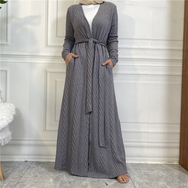 Cardigan Sweater Long Coat With Pockets Grey - Shop at LoveMi
