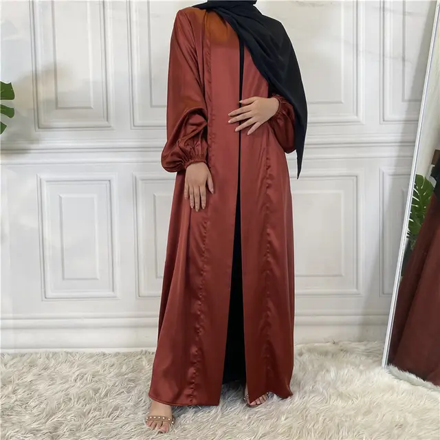 Fashionable Islamic Muslim Cardigan Robe Dark Red - Shop at LoveMi