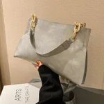 Large Capacity Lightweight One Shoulder Simple Crossbody Bag - Grey