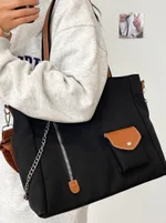 Simple And Versatile Leisure Student Large Capacity Single Shoulder Bag Crossbody - Black
