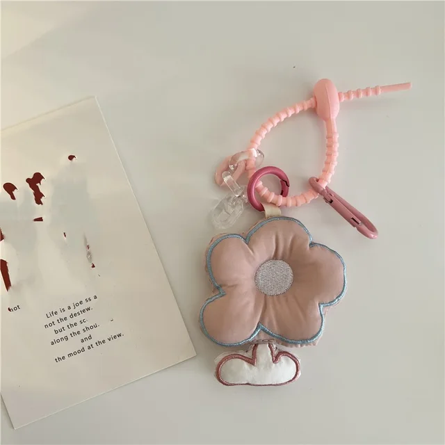 Korea Ins Cute Tulip Pendant Three dimensional Flowers Hand woven Key Ring Pink Flowers2 - Shop at LoveMi