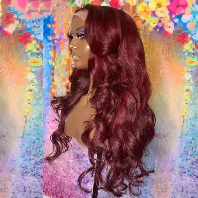 Long Curly Hair Light Blonde Big Waves African Women's Lace Wig Rose Red - Shop at LoveMi