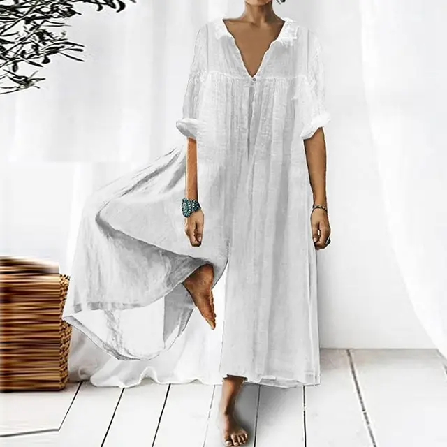 Elegant Long Quarter Sleeved Jumpsuit White - Shop at LoveMi