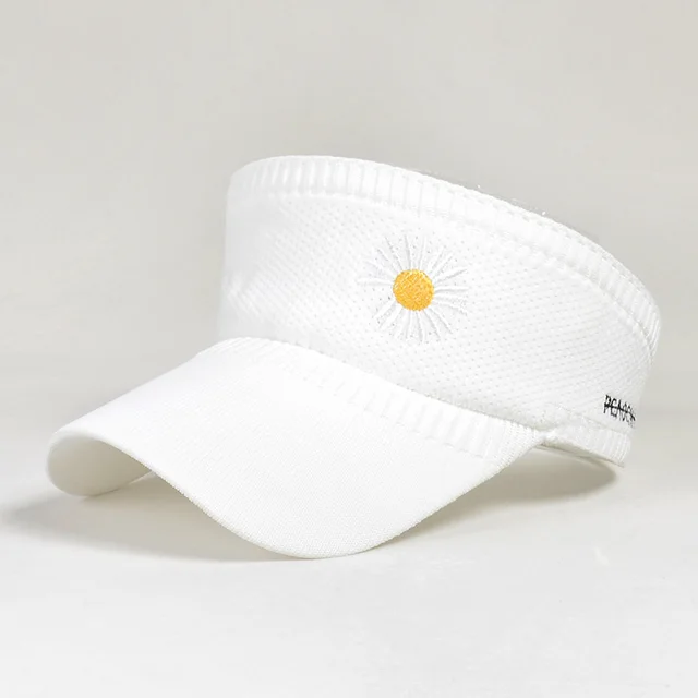 Women's Summer Small Daisy Baseball Cap Outdoor Sports Knitted Empty Top Sunscreen White - Shop at LoveMi