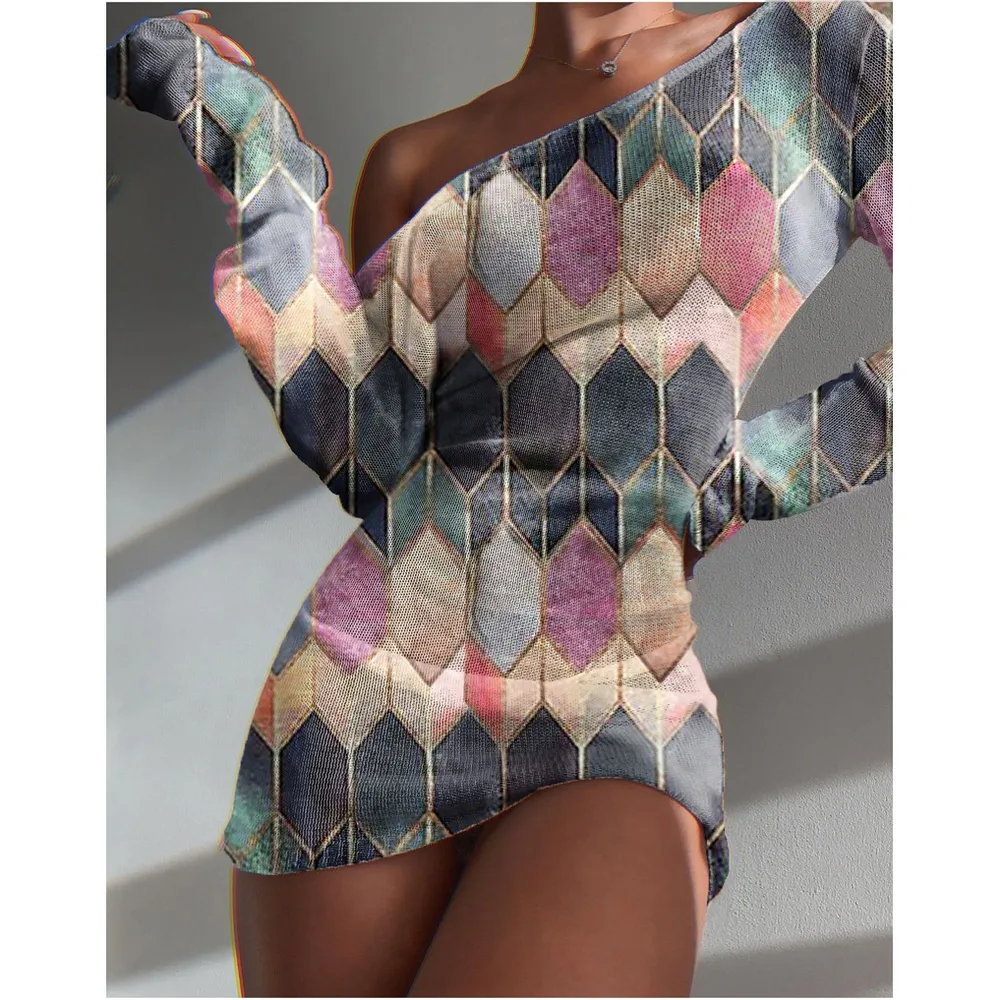 Perspective Open Back Ultra Short Dress Checker Printing Xl - Shop at LoveMi