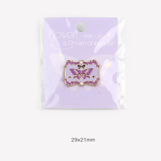 Metal Emblem Flower And Dream Tour Retro Girl Breastpin Butterfly Dreams - Shop at LoveMi
