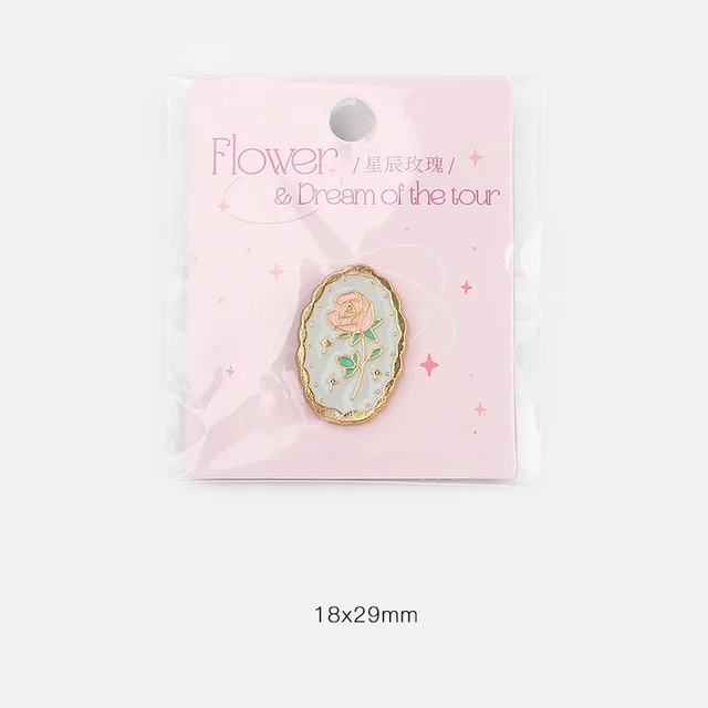 Metal Emblem Flower And Dream Tour Retro Girl Breastpin Star Rose - Shop at LoveMi