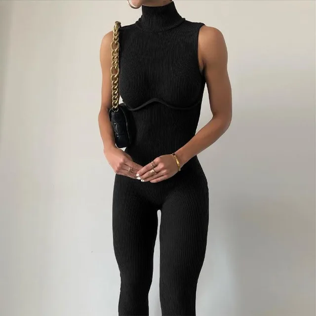 Sleeveless High necked Yoga Jumpsuit Fashion Sleeveless High Neck Yoga Jumpsuit Women Black - Shop at LoveMi