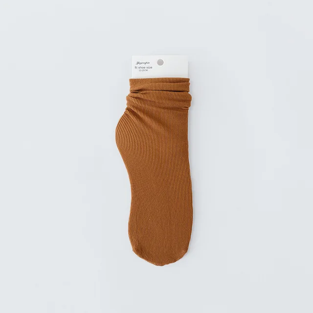 Fashion Solid Color Velvet Ice Socks Chocolate - Shop at LoveMi