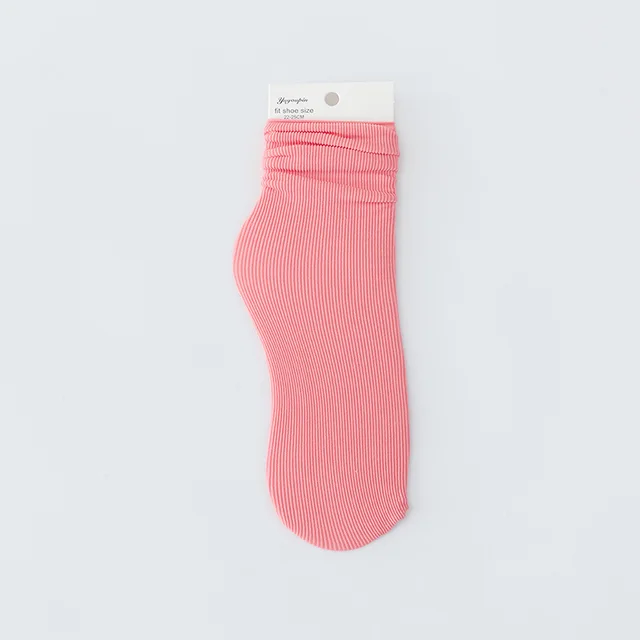 Fashion Solid Color Velvet Ice Socks Watermelon Red - Shop at LoveMi