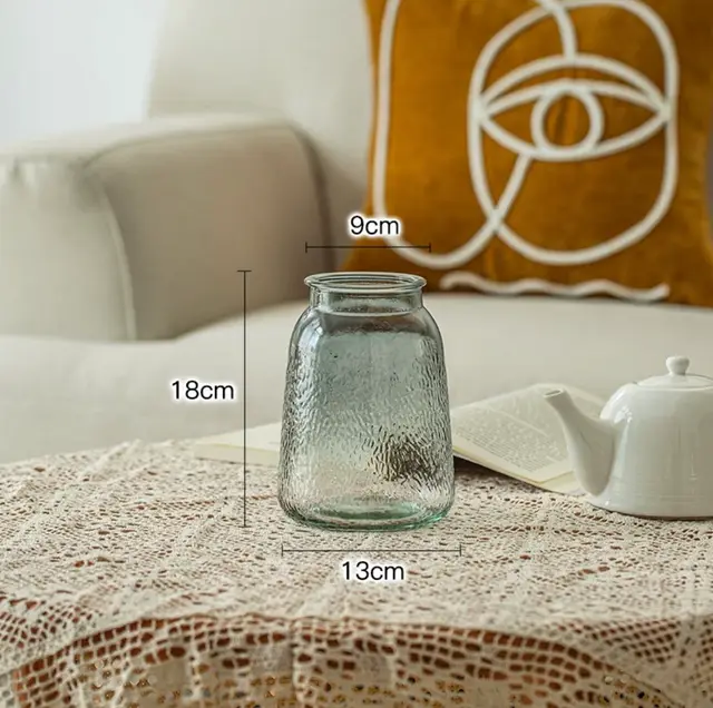 Vase Decoration Clear Glass Hydroponic Countertop In Living Room Ice Style Smoke Gray - Shop at LoveMi
