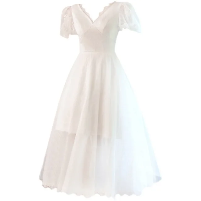 Banquet Performance Host Wedding Dress Evening White - Shop at LoveMi