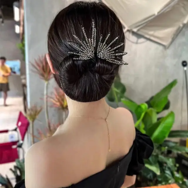Hair Curler Fish Tail Elegant Flower Angel Wings Black - Shop at LoveMi