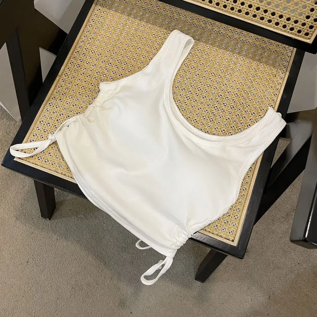 Cotton Versatile Anti Glare Sleeveless Thin Summer Fitted Vest For Women - White