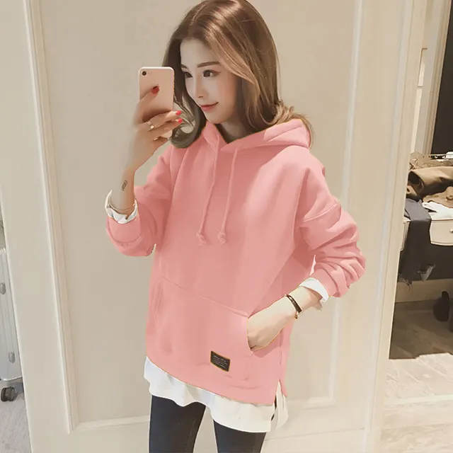 Fashion Hooded Cotton Thin Sweater Pink - Shop at LoveMi
