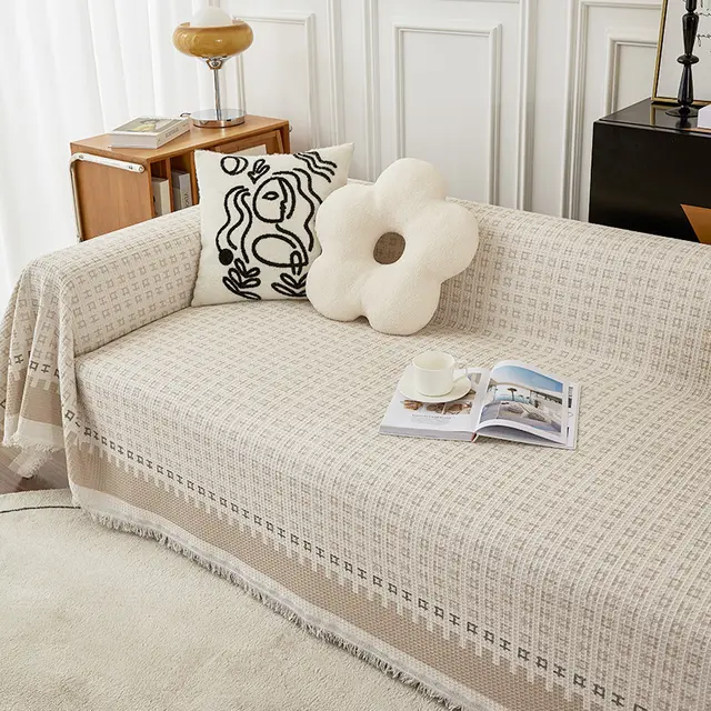 Striped Sofa Towel Anti cat Scratch Protector Multi function Blanket Pure Story - Shop at LoveMi