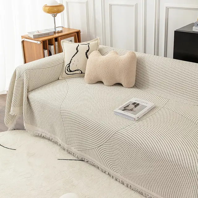 Striped Sofa Towel Anti cat Scratch Protector Multi function Blanket Secret Garden - Shop at LoveMi