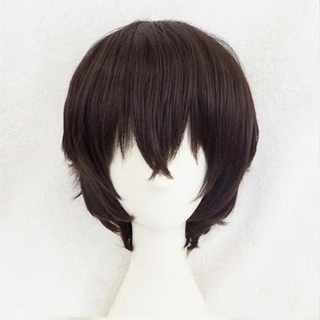 Natural Curly Brown Black Men's Matte Silk Wig Brown Black - Shop at LoveMi