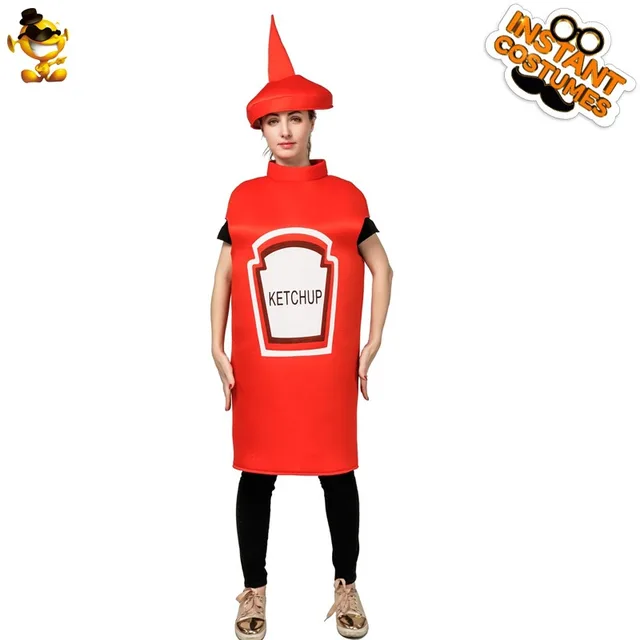 Adult Men And Women Couple Mustard Tomato Sauce Costume Role Red - Shop at LoveMi