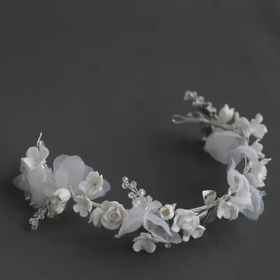Women's Fashion Ceramic Flower Hair Band Silver - Shop at LoveMi