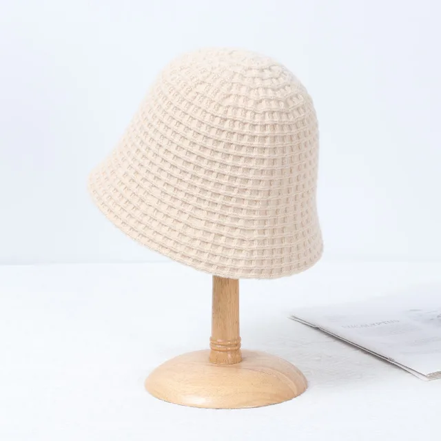 Korean Version Of Solid Color Casual Knitted Basin Hat Tide Simple Bucket Beige - Shop at LoveMi