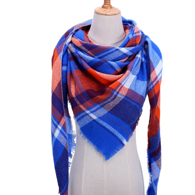 Autumn And Winter Artificial Cashmere Scarf High Density Triangular Binder Couple Plaid Scarf Warm Shawl 15 - Shop at LoveMi